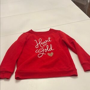 Cat & Jack Red Sweatshirt with Gold Heart Design